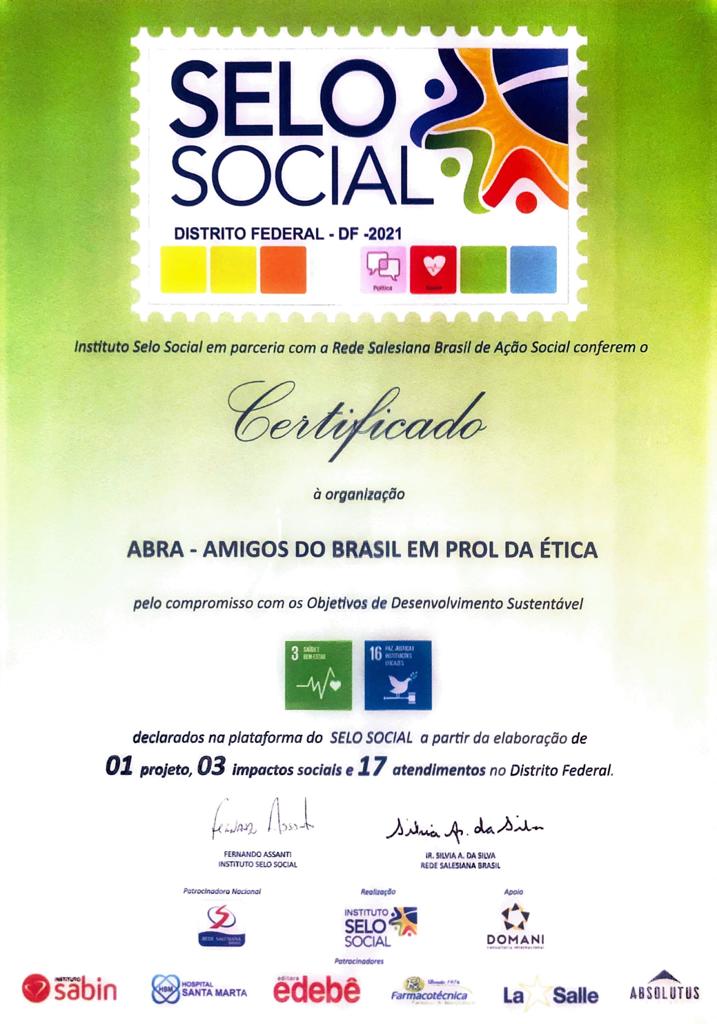 Social Seal DF 2021 Certificate