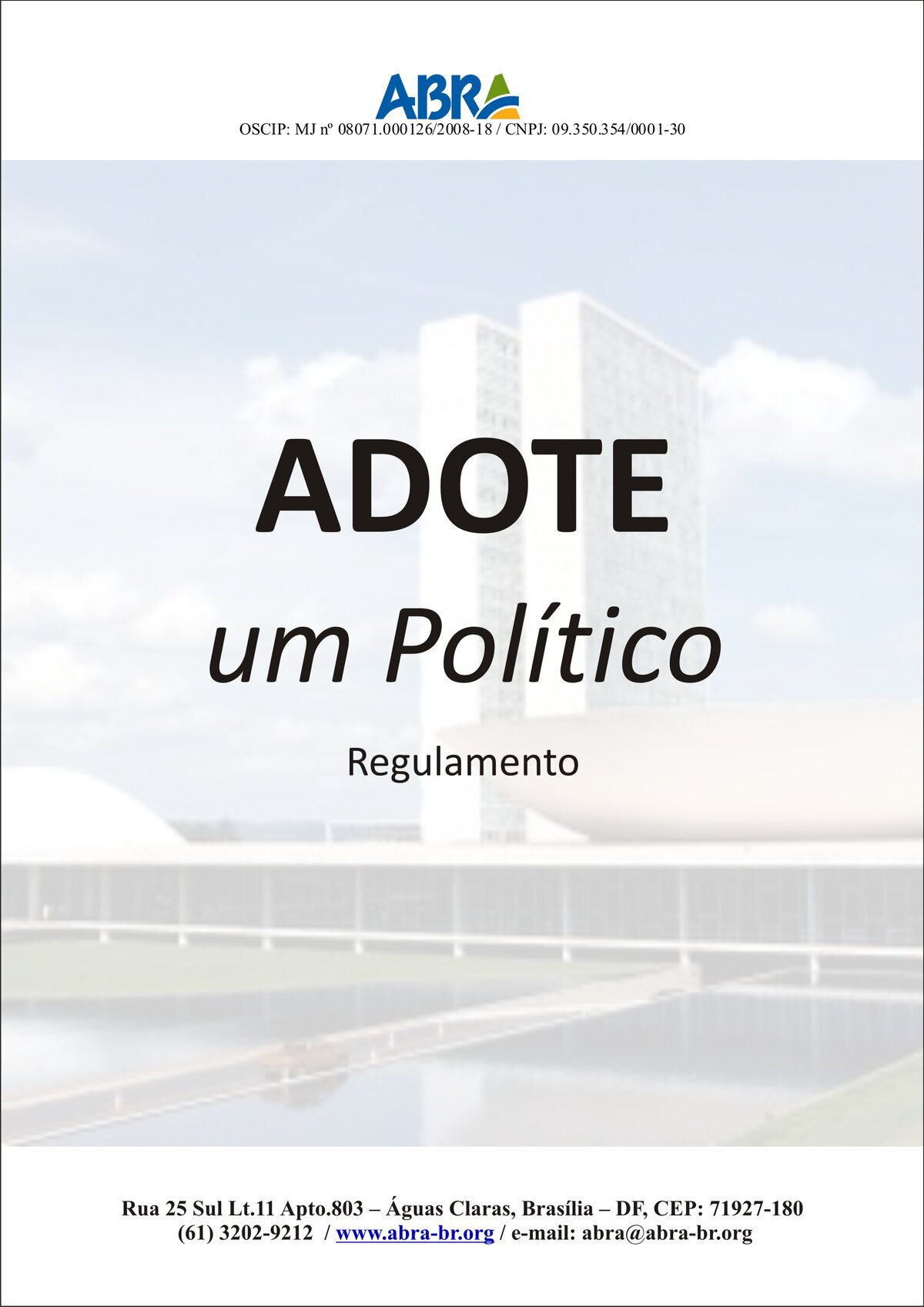 Cover of the Adopt a Politician regulation